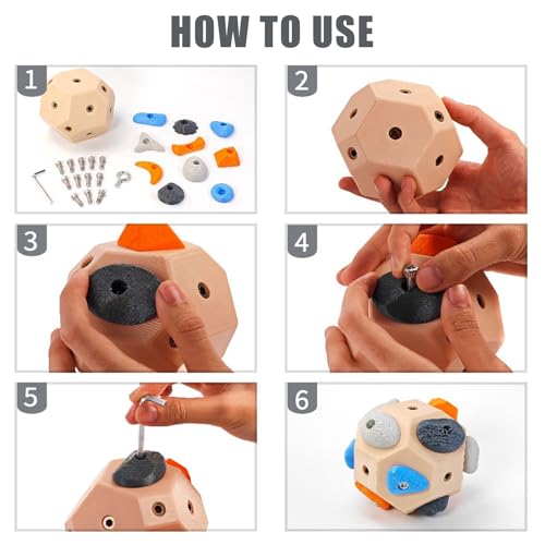 Boulder Block for Climbers，Handcrafted 3D Boulder Ball，Finger Strength Training Climbing Ball for Climbers Gift