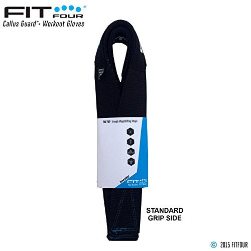 Black Lifting Strap with Wrist Support for Weightlifting | Silicone Grip | Reversible