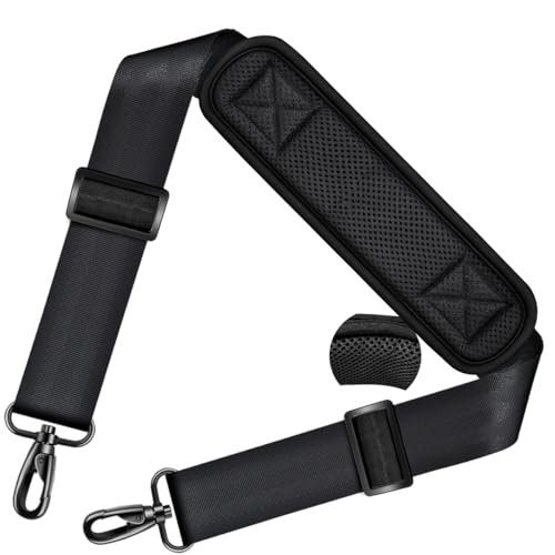 ZINZ Shoulder Strap 78" Universal Bag Strap with Ultra-thick Fixed Padded and Dual Balanced Adjustable Buckles for Briefcase, Travel Bag, Laptop Bag, Crossbody bag - Black - color: Black