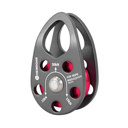 Micro Mobile Pulley 30KN/6746lb Mobile Single Pulley Cheek Shaped for Max Rope 12mm Rope for Climbing, Rescue Lifting,Hitch Tending (Grey-One Unit) - color: Grey-One Unit
