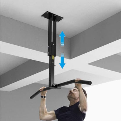 Height-Adjustable Ceiling Horizontal Bar, Ceiling Mount Pull Up, Strength Training Pull-Up Bars, Pull Up Bar for Home Gym, Safe and Stable, Load 600LB