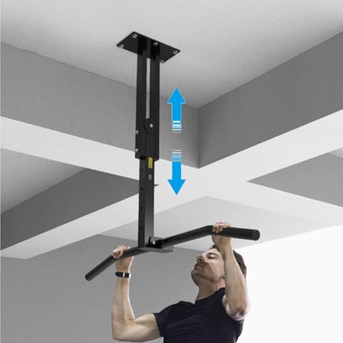 Height-Adjustable Ceiling Horizontal Bar, Ceiling Mount Pull Up, Strength Training Pull-Up Bars, Pull Up Bar for Home Gym, Safe and Stable, Load 600LB