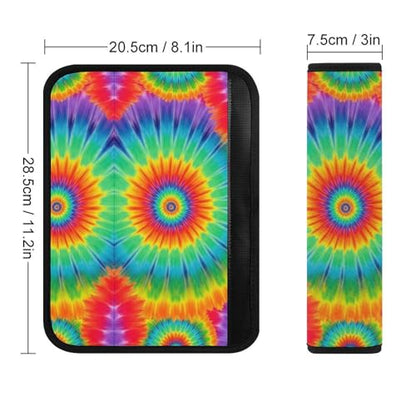 2 Pack Rainbow Red Blue Yellow Spiral Tie Dye Seat Belt Shoulder Pad Universal Fit Harness Pads Strap for Kids, Car Seats Pushchair Strollers High Chair Pushchair, Shock Absorption - color: Pattern 411