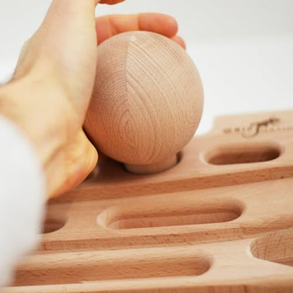 Ball Grips for FingerPeg 1.0 - One Pair of Spherical Climbing Grips for Pegboard - Wooden Sphere Bars Φ76 mm - FingerPeg 1.0 Expansion Grips for Training the Pinch Grip