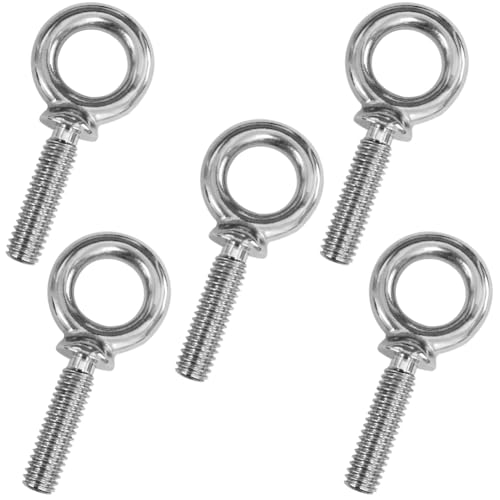 3/8"-16 x 1-1/4" UNC Lifting Shoulder Eye Bolts, Marine Grade 316 Stainless Steel Threaded Nut Fastener (5 Pack) - size: 3/8"-16 x 1-1/4", style: Pack of 5 (316 stainless steel)
