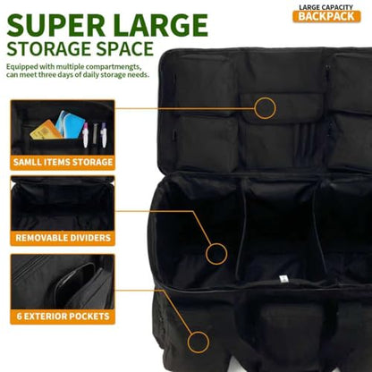 3 In 1 Military Duffel Bag 50L Gym Bag for Men Convertible Weekender Backpack for Sports Travel Basketball - color: 50L-Khaki