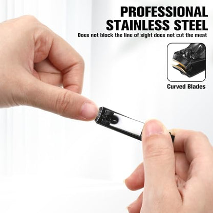 Nail Clippers Sets Manicure Stainless Steel Nail Grooming Cutter Kit Travel Pedicure Care Tools Accessories File Tip Tweezers Cuticle Pusher for Women Dad Men Teen Boys Boyfriend
