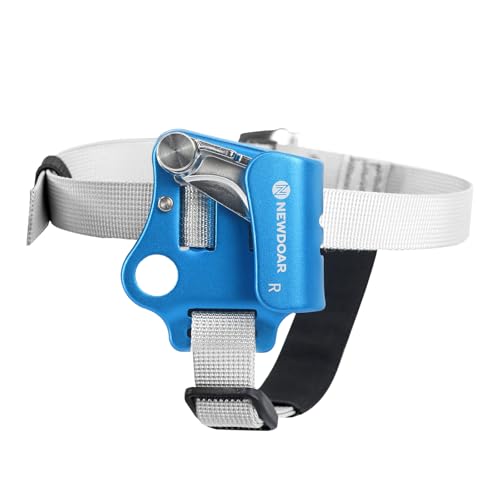 NewDoar Foot Ascender Riser Rock Climbing Mountaineering Equipment Climbing Device - color: Right blue