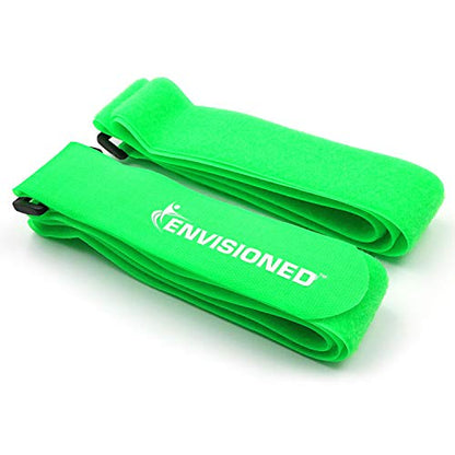Reusable Cinch Straps 2" x 72" - 2 Pack - Hook and Loop Straps (Neon Green) - color: Green, size: 2" x 72"