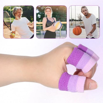 20PCS Finger Brace Compression Sleeves Crochet Finger Guard Thumb Splint Brace Support Elastic Fingers Tape Sport Fingers Cushion for Knitting Writing Basketball Baseball Sport
