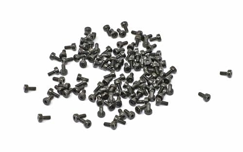 iexcell 100 Pcs M2 x 4mm Thread Pitch 0.4 mm Alloy Steel 12.9 Grade Hex Socket Head Cap Screws Bolts Kit, Black Oxide Finish - size: M2 x 4mm