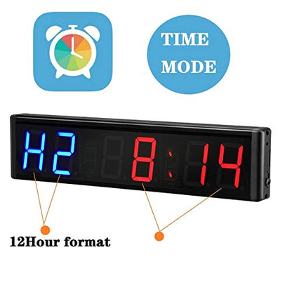 Gym Timer 3 Inch Big Clock Fitness Home Tabata Boxing Count Down and Up with Remote