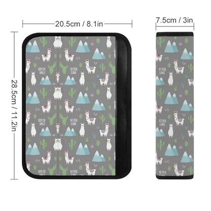 Soft Padded Car Seat Straps Shoulder Pads for Elderly Support, All Vehicles, 1 Pair Llama Alpaca Cactus Shoulder Protector Anti-Slip Pad - color: Pattern 690