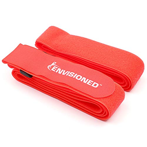 Reusable Cinch Straps 2" x 100" - 2 Pack - Hook and Loop Straps (Neon Red) - color: Red, size: 2" x 100"