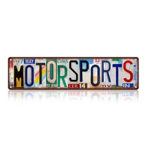 Vintage Sport Street Sign Motorsports Wall Decor Metal Tin Signs | for Bar Home Bedroom Garage - color: St-K-04