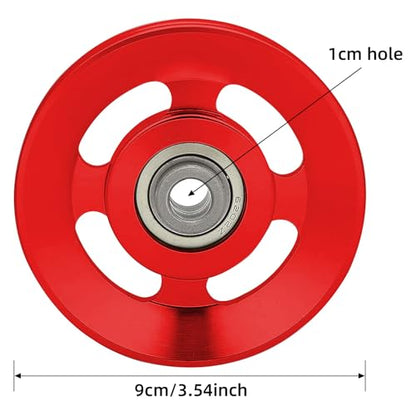 Aluminium Alloy Gym Pulley 90 mm，2‑Pack / 4‑Pack / 6‑Pack - color: Red