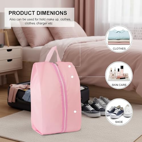 6pcs Portable Shoe Organizer, Travel Pouches with Zipper, Golf Shoe Bags, Clothes Bags, Soccer Cleats Bag Shoe Pouch for Gym, Waterproof, Odor-Resistant (Pink) | Golf Shoe Bags, Clothes Bags, Soccer Cleats Bag Shoe Pouch for Gym, Waterproof, Odor-Resistan