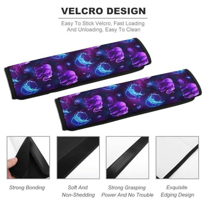 Universal Fit Elephant Purple Print Seat Belt Shoulder Pad for Adult Use, Most Cars, 1 Pair Harness Pads Strap Anti-Slip Pad - color: Pattern 1187