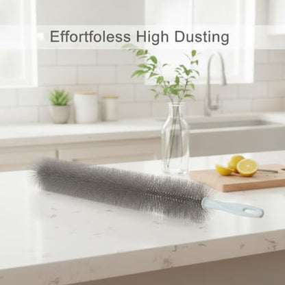 Fan Cleaning Brush, Slim PP Plastic Duster with Long Handle for Ceiling Blades and Tight Gaps, High Dusting Tool from Floor - color: Gray