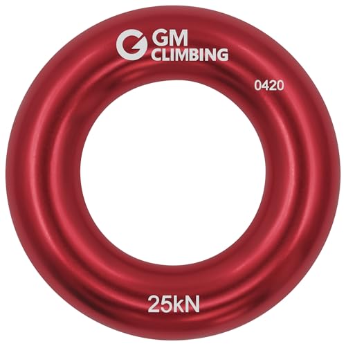 GM CLIMBING Rappel Ring 25kN for Rock Climbing Arborist Rescue Slackline Hammock - color: Small Red_1 Pack