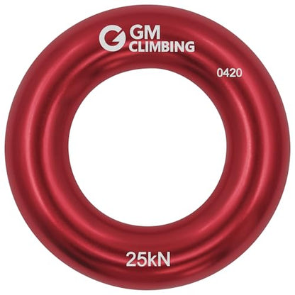 GM CLIMBING Rappel Ring 25kN for Rock Climbing Arborist Rescue Slackline Hammock - color: Small Red_1 Pack