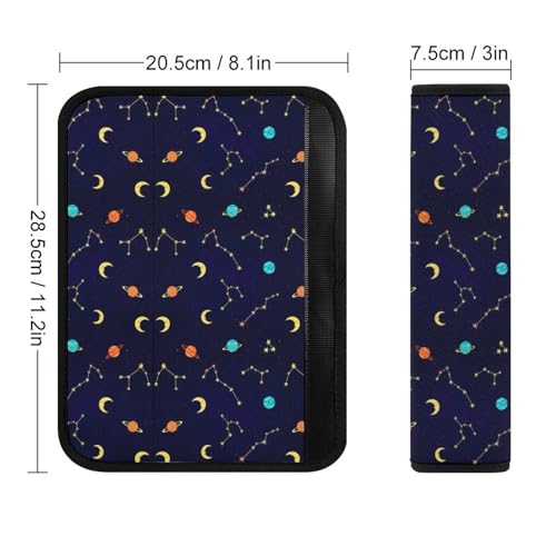Universal Soft and Comfortable Car Seat Straps Shoulder Pads for Girls and Boys, Most Cars, 1 Pair Space Galaxy Constellation Harness Pads Strap Comfortable Driving - color: Pattern 693