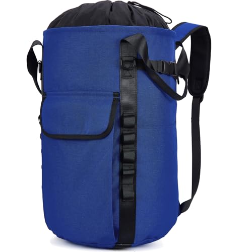 Arborist Rope Bag, 35L Tree Climbing Rope Bag, Arborist Equipment Bucket Backpack, Arborist Gear Carrier Bag with Side Pockets, Tough Rock Climbing Backpack, Rock and Tree Climbing Gear - color: Blue