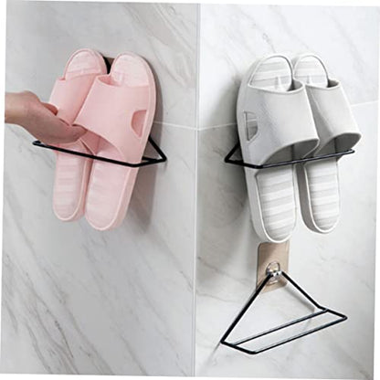 2pcs Wall Mounted Wrought Iron Shoe Rack for Slippers and Sneakers Storage Organizer Space-saving for Tidy Homes