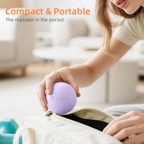Massage Lacrosse Balls for Myofascial Release, Trigger Point Therapy | Foot Massage Ball to Relieve Plantar Fasciitis, Muscle Soreness - color: Purple