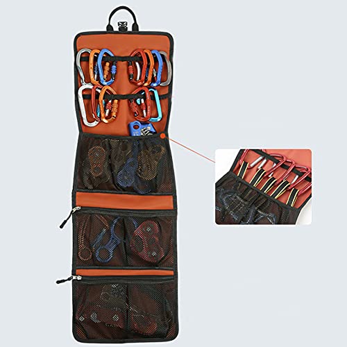 Outdoor Mountaineering Rock Climbing Instrument Storage Handbag Carabiner Girding Scratch Proof Portable Bag 320T Nylon Heavy Duty Equipment Organizer Rescue Gear Carrier