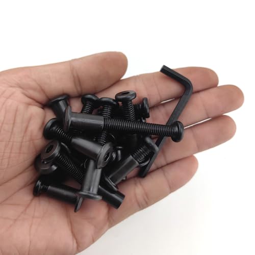 Black M6 Hex Drive Socket Cap Bolts Screws Kit,30-Sets Binding Post Screws Socket Cover Connecting Bolt Fixing Post Screw for Furniture Chair Crib Table Cabinets,M6x16mm/ 20mm/ 25mm/ 30mm/ 40mm/ 50mm - color: Black, size: Black-6sizes-35sets