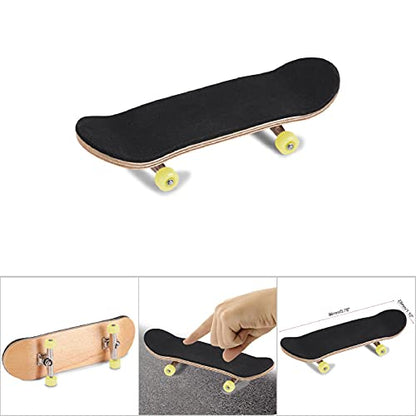 1Pc Maple Wooden Alloy Fingerboard Finger Skateboard Box with Reduce Pressure Kids - color: Yellow