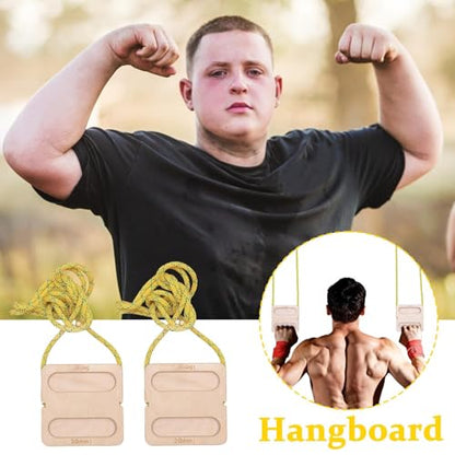 Rock Climbing Fingerboard Wooden Grip Strengthener | Doorway Mount Climbing Hangboard for Women Men Athletes Beginners Professionals Home Gym Apartment Garage Rainy Day