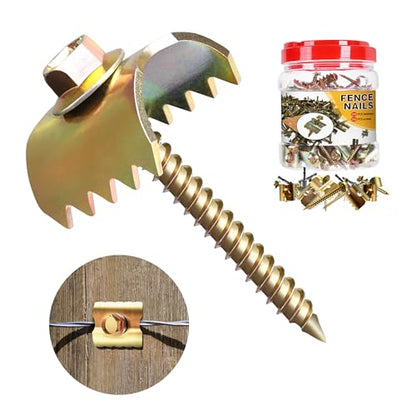 200 Pcs 2'' Fence Staples, Reusable Fasteners with Wire Fixer, Nails for Wire Mesh and Woven Fencing, Quickly Install Screws with Cordless Drill - size: 200PCS