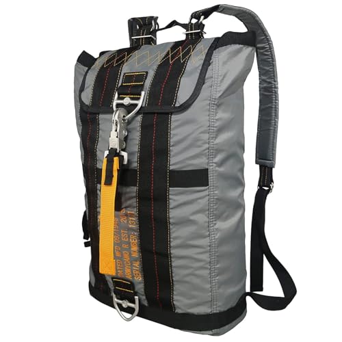 Military Tactical Backpack with Parachute Buckles, Nylon Daypack | Built for men and women for travel, outdoor hiking, camping, trekking, climbing, college, and daily carry - color: Grey