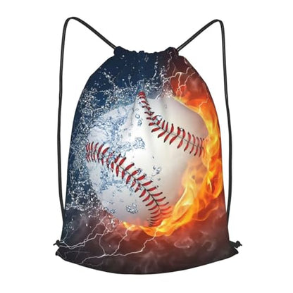 Baseball Drawstring Backpack String Bag Gym Sackpack Lightweight Waterproof Sport Bag for Women Men - color: Baseball