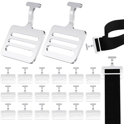 Fabbay Shoulder Pad T Hook with Elastic Strap,Include Silver Metallic Football T Hook for Youth Adult Football Shoulder Pad Straps - size: 1.5 Inch