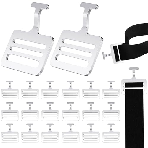 Fabbay Shoulder Pad T Hook with Elastic Strap,Include Silver Metallic Football T Hook for Youth Adult Football Shoulder Pad Straps - size: 1.5 Inch