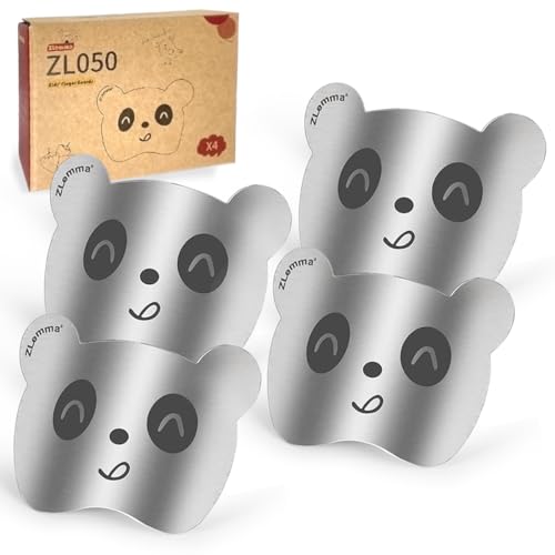 Panda Finger Guards for Cutting Food 4 pcs Set, Premium Stainless Steel Finger Protector for Chopping, Slicing Vegetables, Fruits, Meat, Kitchen Tool Gifts for Kids and Adult - style: 4PCS Panda Finger Guards
