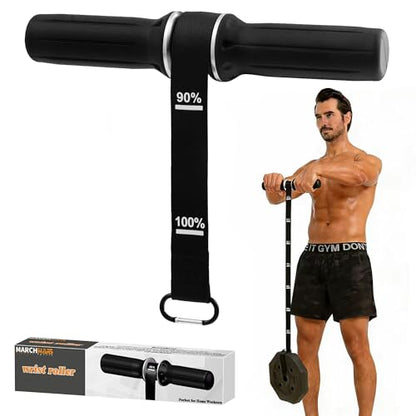 Forearm Strengthener & Wrist Roller, Forearm Trainer with Thicker Handle | Forearm Exerciser with Heavy-Duty Nylon Strap for Muscle Building, Grip Strength and Recovery