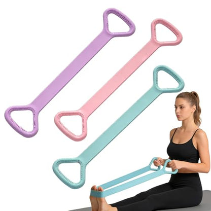 2026 New Figure 8 Resistance Band with Handles, Elastic Bands for Working Out,Arm,Back,Shoulder Training Elastic Ropes,Exercise Equipment for Yoga, Pilates,Physical Therapy Stretching - color: 3PCS