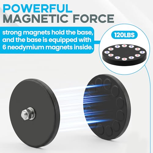 E BAVITE 12PCS Strong Rubber Coated Mounting Magnets with M8 Threaded 120LB | Anti-Scratch Mounting Magnet Magnetic Non-Slip Strong Magnet for Lighting Bar, Additional Mirrors and Camera - size: M8-3.46in-120LBS