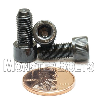 MonsterBolts - 1/4"-28 x 9/16" Socket Head Screws, ASTM A574, Alloy Steel, Black Oxide, 10 Pack - size: 0.5625 In. (9/16")