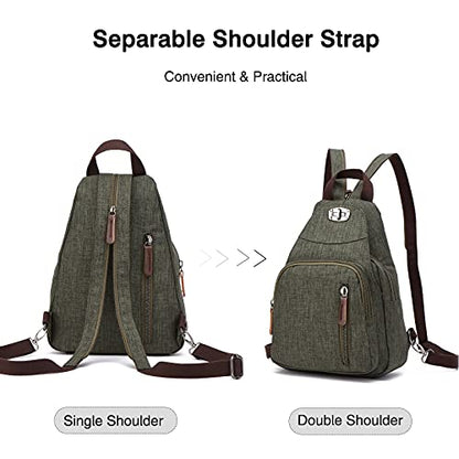 FANDARE Retro Sling Chest Backpack Multipurpose Crossbody Shoulder Bag - color: Armygreen