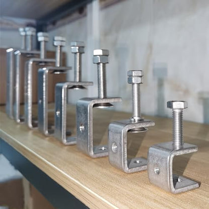 Stainless Steel C Clamps 3.8In for Mounting, Heavy Duty Metal U Clamp for Metal Working Small Desk Clamp with Stable Wide Jaw Opening & Protective Pads/I-Beam Design (2pcs) - color: 4 In-2pcs-102mm