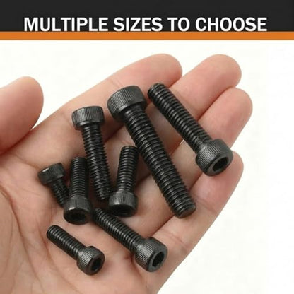 M5 x 8mm (50 Pack) Socket Head Cap Bolts with Hex Spanner, Black Oxide 304 Stainless Steel 18-8, Allen Socket Drive, Full Thread