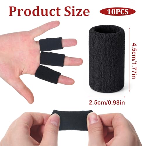 10 PCS Finger Sleeves, Elastic Finger Compression Sleeves, Breathable Thumb Sleeve for Relieving Pain Arthritis, Basketball, Volleyball