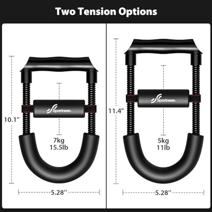 Sportneer Forearm Strengthener Wrist Exerciser with Adjustable Tension | Improving Strength Forearm Wrist- Hand Developer Arm Grip Workout Strength Trainer Home Gym Workout for Starter and Pro - style: Tension: 7kg/15.5 lbs - Length: 10.1"