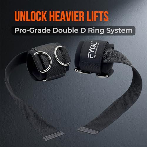 Double D Ring Weightlifting Straps - Neoprene Padding | Anti-slip silicone grip with adjustable fit for deadlifts and cable machines