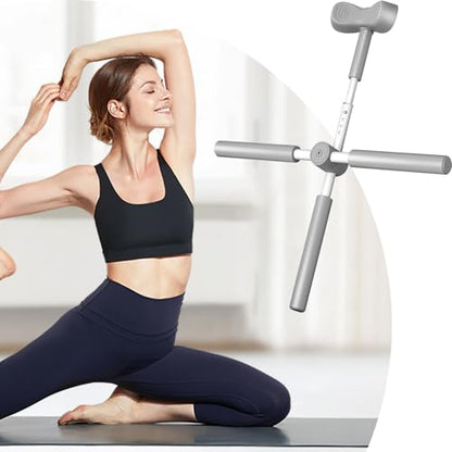 Back Stretcher Yoga Stick Upper Body Alignment Stretching Bar | Exercise Cross Stick for Home Apartment Bodybuilding Fitness Workout After Sports - color: Gray